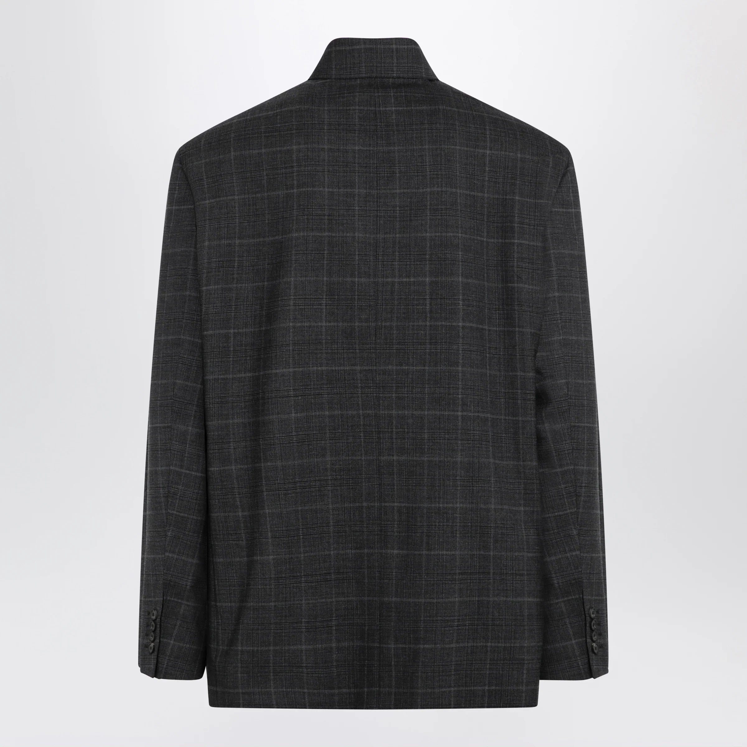 Dark Grey Check Wool Comfort Jacket