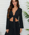 Cotton Tie Front Top - Black