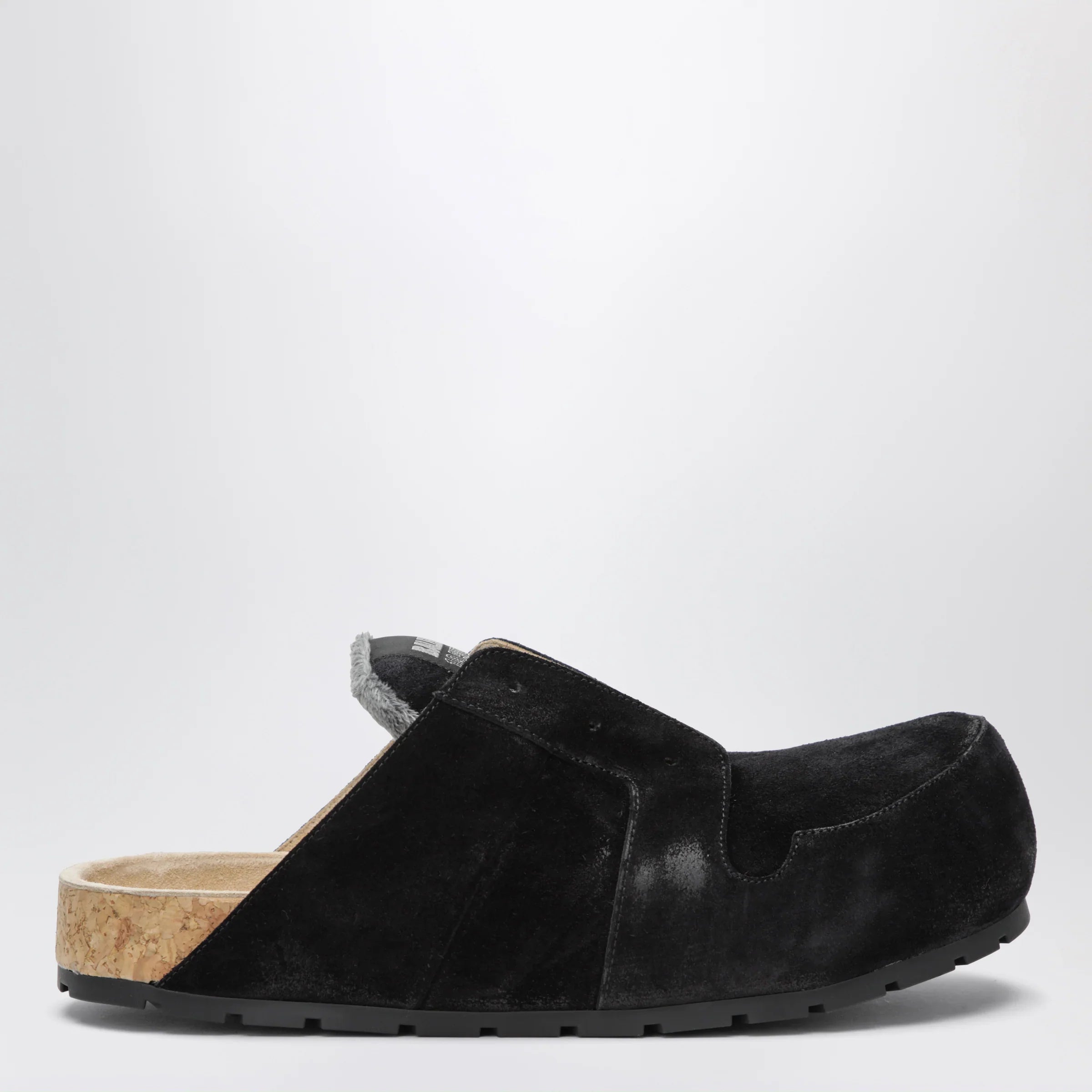 Distressed Calf Suede Slip-On Mules
