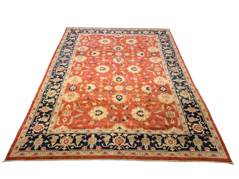 Hand-Knotted Sultanabad Vegetable-Dyed Wool Rug, 8' 7" x 12' 1" (K)