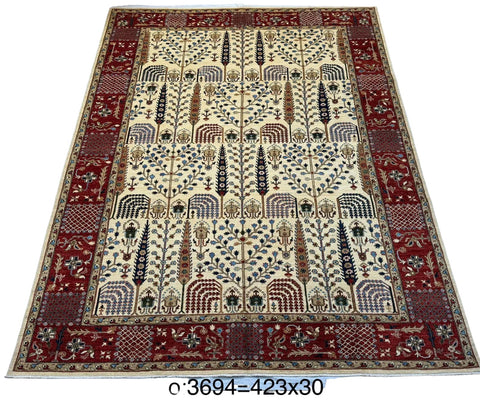 Hand-Knotted Bakhtiar Vegetable Dye Rug from Pakistan, 10' x 14'