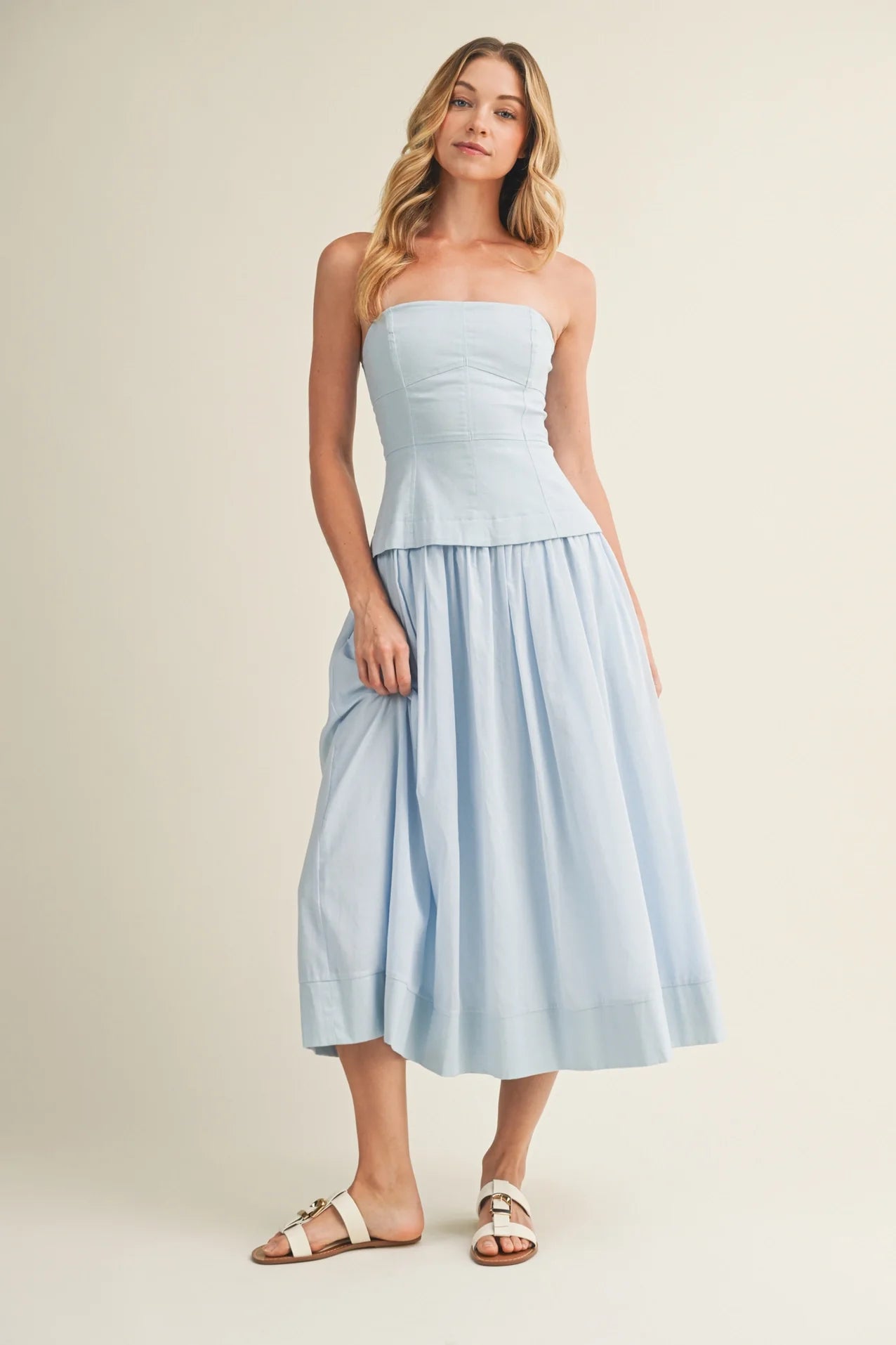 Strapless Corset Bodice Full Skirt Dress