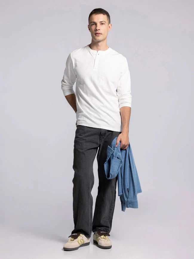 Earle Top - Long Sleeve Henley BRIGHT WHITE