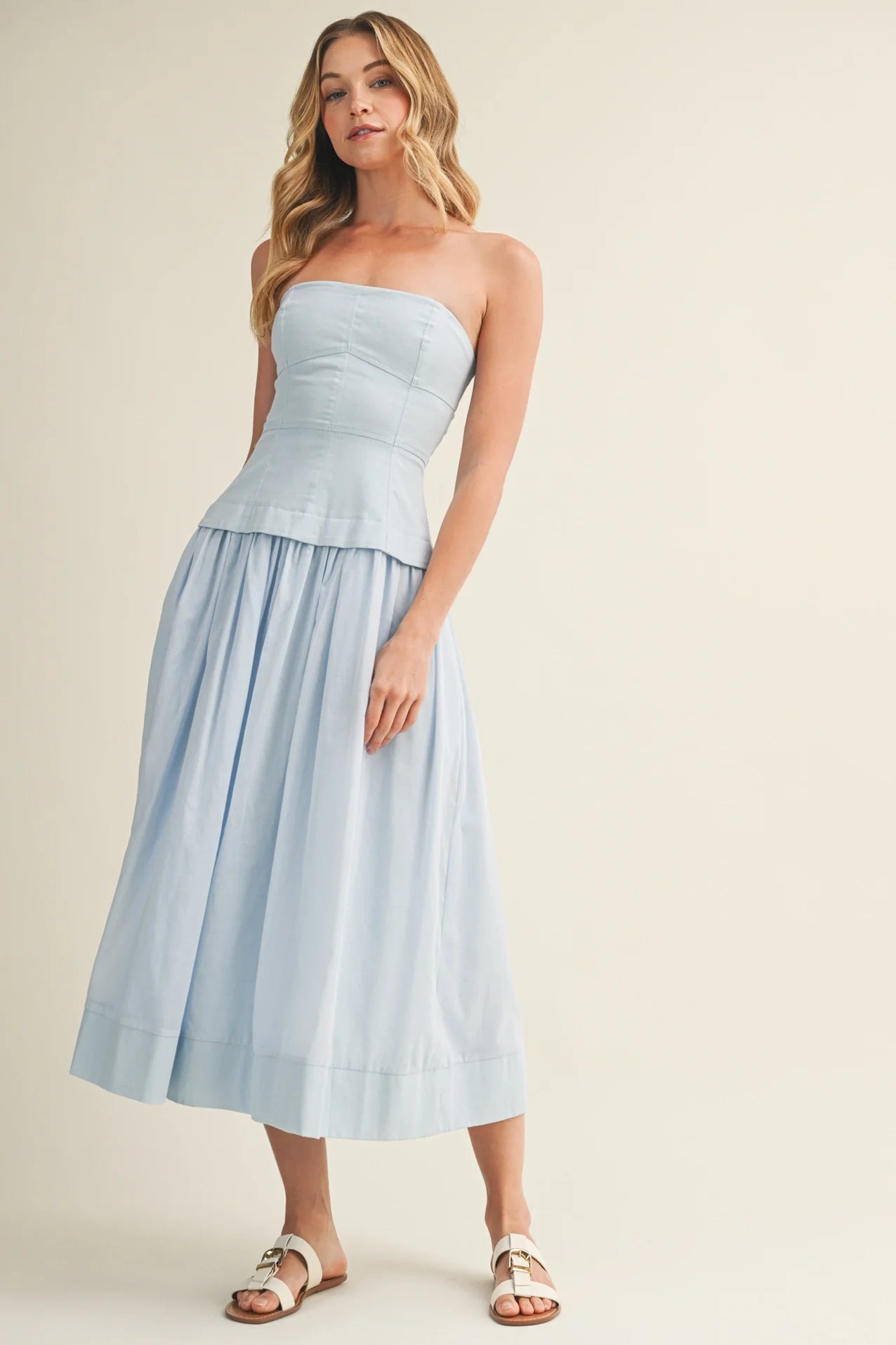 Strapless Corset Bodice Full Skirt Dress