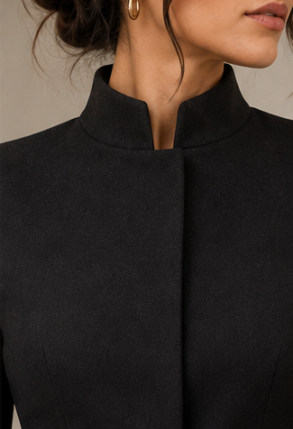 STAND COLLAR WOOL BLAZER