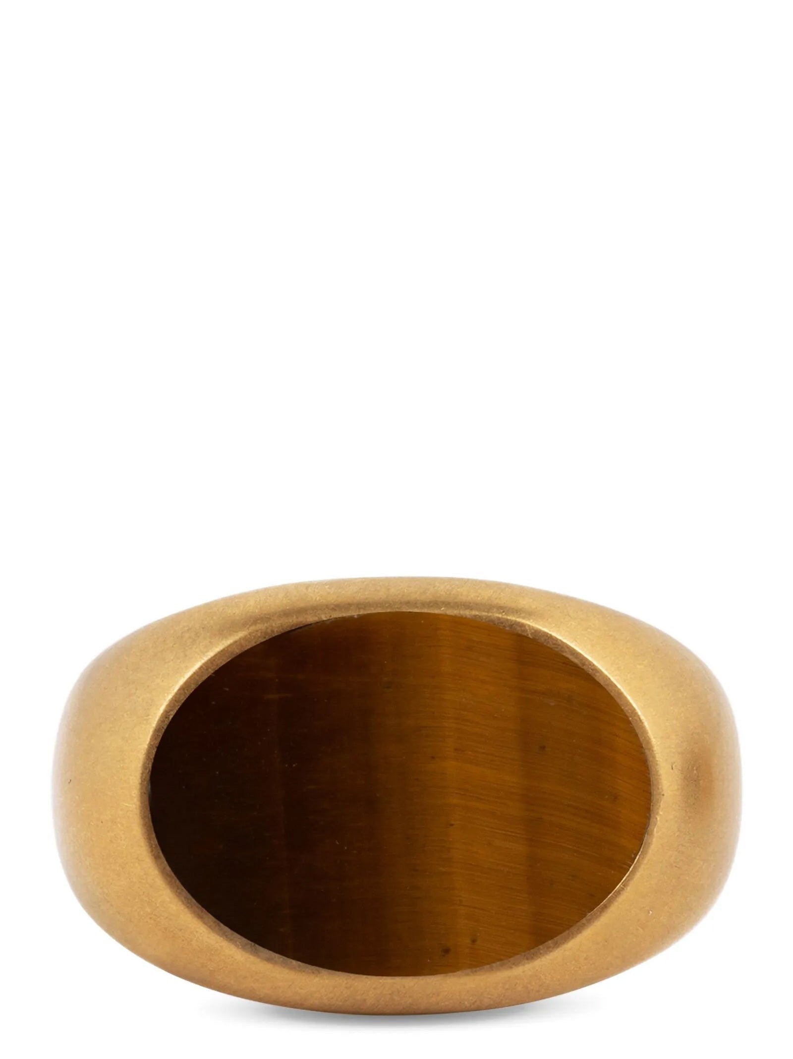 Ecological Brass Signet Ring with Stone