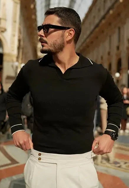 Men's Black Polo Sweater
