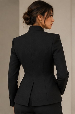 STAND COLLAR WOOL BLAZER