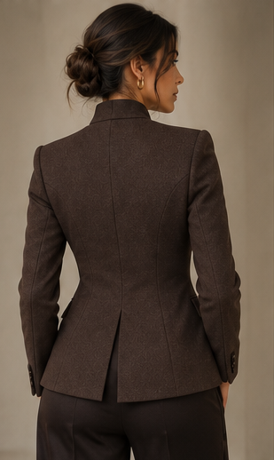 STAND COLLAR WOOL BLAZER
