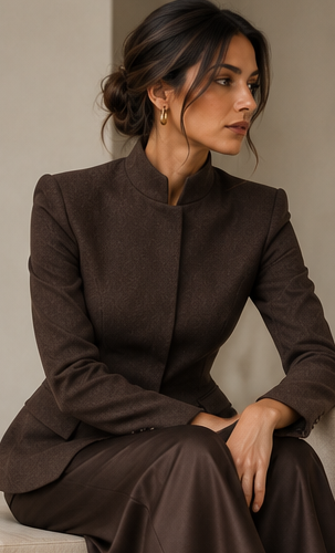 STAND COLLAR WOOL BLAZER