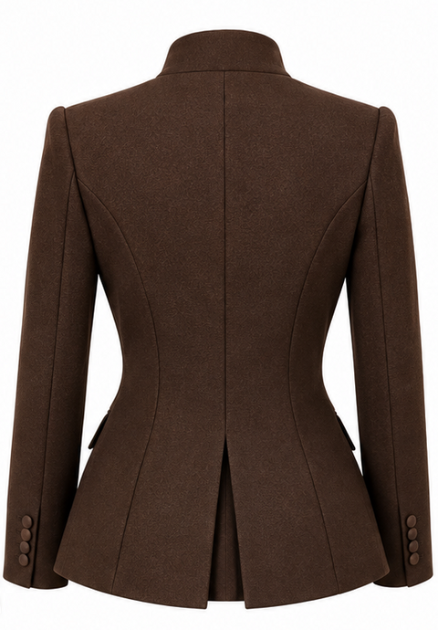 STAND COLLAR WOOL BLAZER