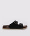 Black Twin-Strap Buckle Slide Sandals for Men | Wessi