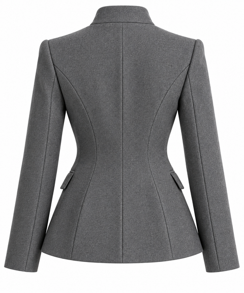 STAND COLLAR WOOL BLAZER