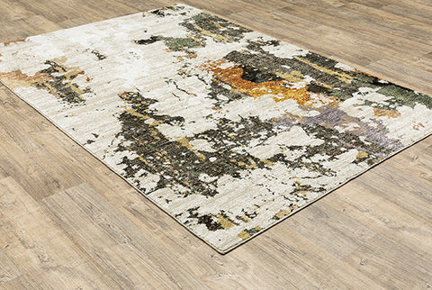 Fusion Contemporary Rug Tan / Cream / Gray / Black / Burnt Orange