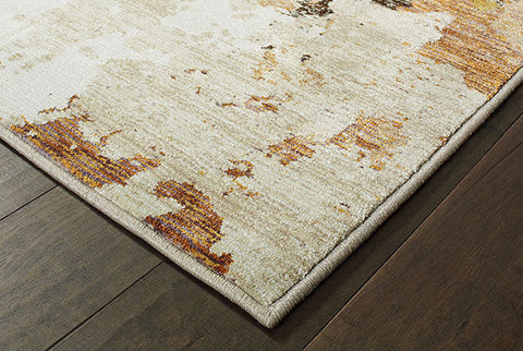 Fusion Contemporary Rug Tan / Cream / Gray / Black / Burnt Orange