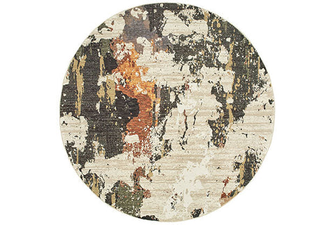 Fusion Contemporary Rug Tan / Cream / Gray / Black / Burnt Orange