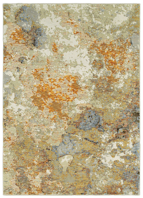 Fusion Contemporary Rug - Tan / Orange / Gray