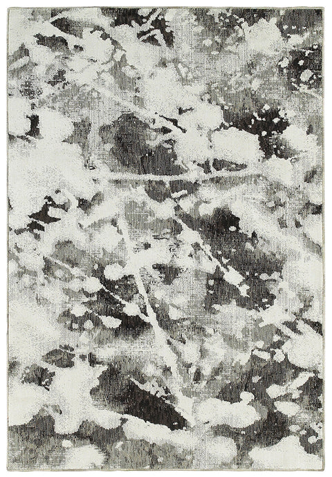 Fusion Contemporary Rug - Gray / Black / White