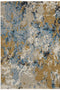 Fusion Contemporary Rug - Rust / Gray Blue / Navy / Turquoise / Beige