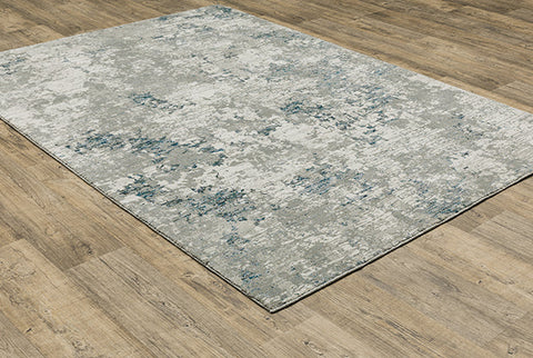 Fusion Contemporary Rug - Gray / Denim Blue / Beige