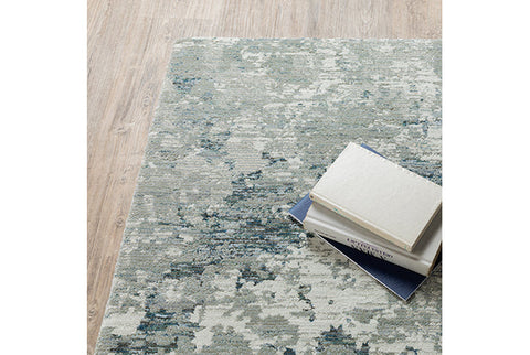 Fusion Contemporary Rug - Gray / Denim Blue / Beige