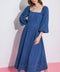FEELIN'S GROOVY DENIM MIDI DRESS
