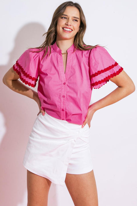 LEARN AS YOU GO WOVEN TOP