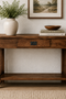 Mission 1 Drawer Crofter Style Console Table - Walnut Stain