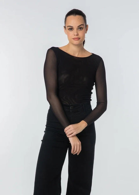 Florence Solid Double Sheer Stretch Top