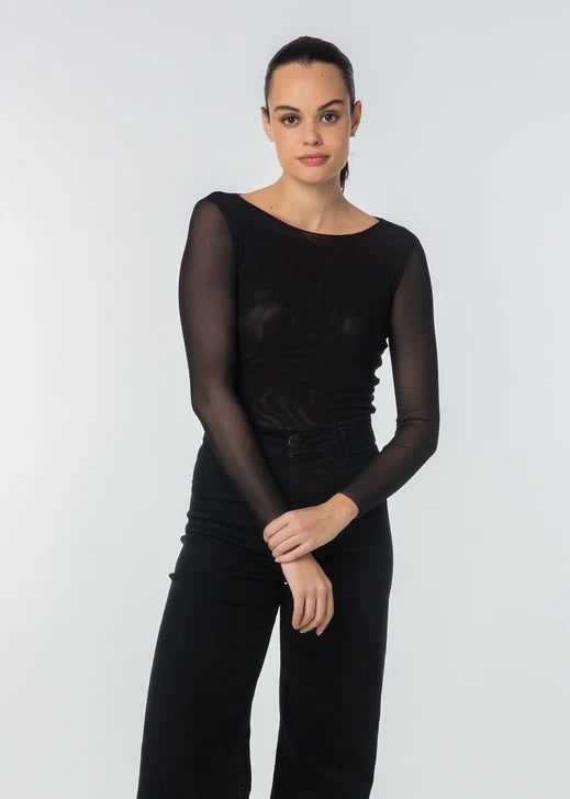 Florence Solid Double Sheer Stretch Top