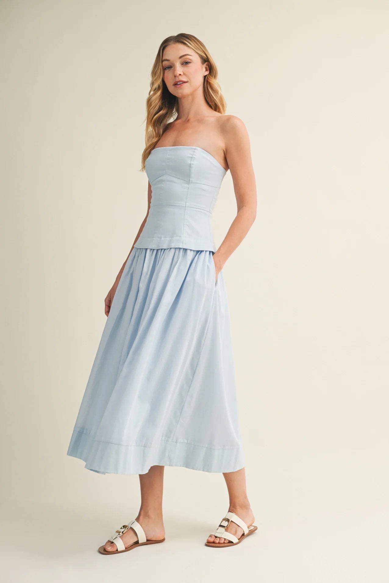 Strapless Corset Bodice Full Skirt Dress
