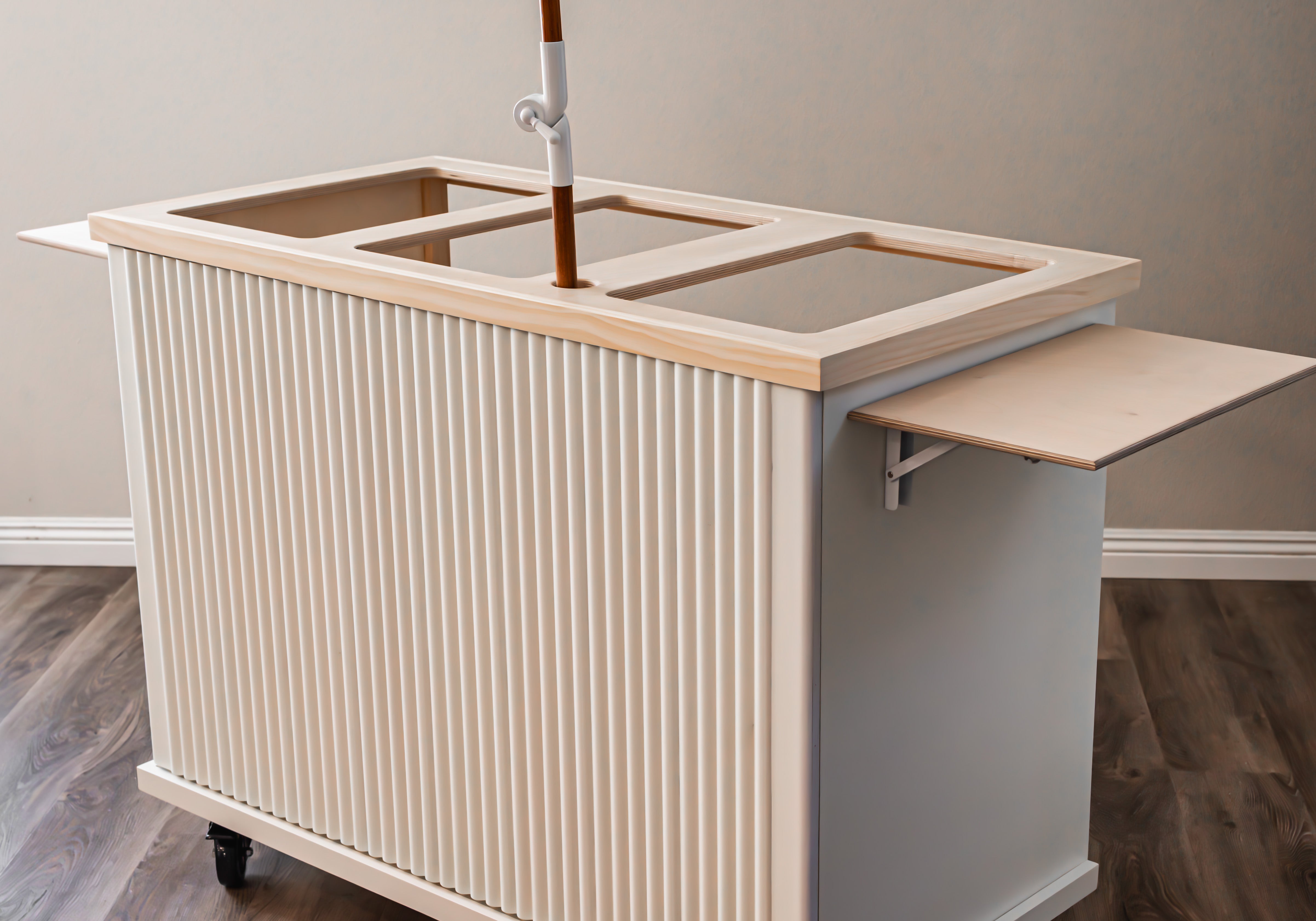 Fluted Mobile Cart