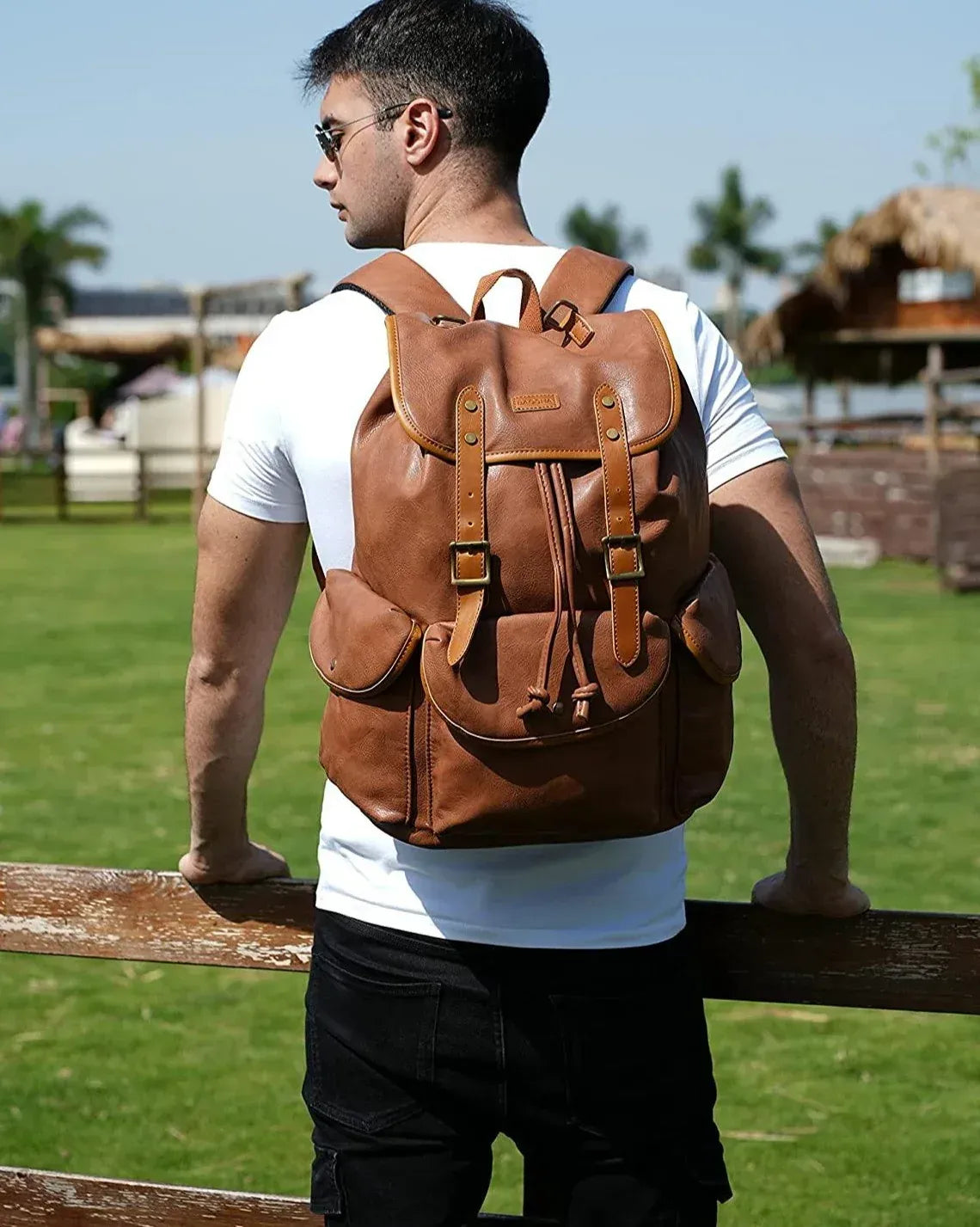 Men's Vegan Leather Backpack – Professional Laptop Carry