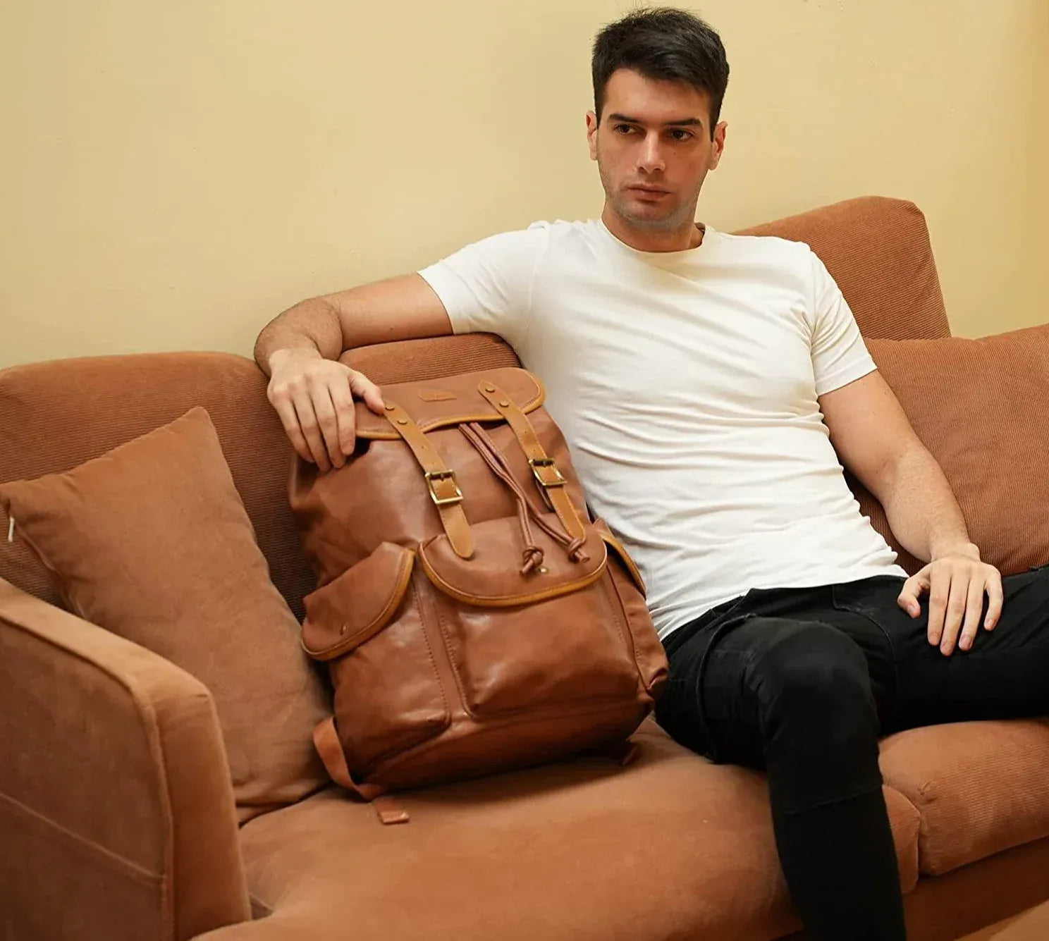 Men's Vegan Leather Backpack – Professional Laptop Carry