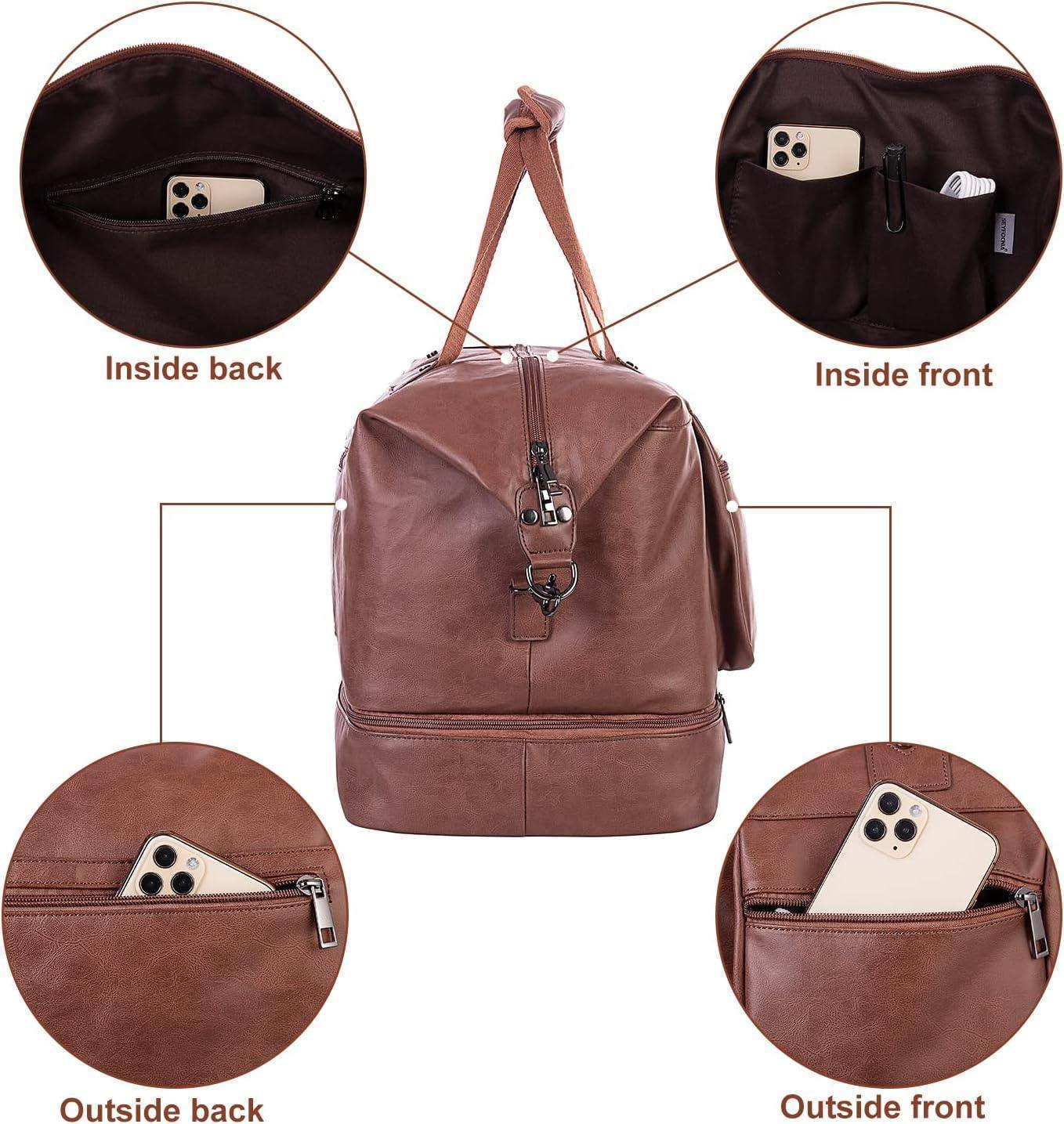 Men's Vegan Leather Travel Bag – Professional Laptop Carry