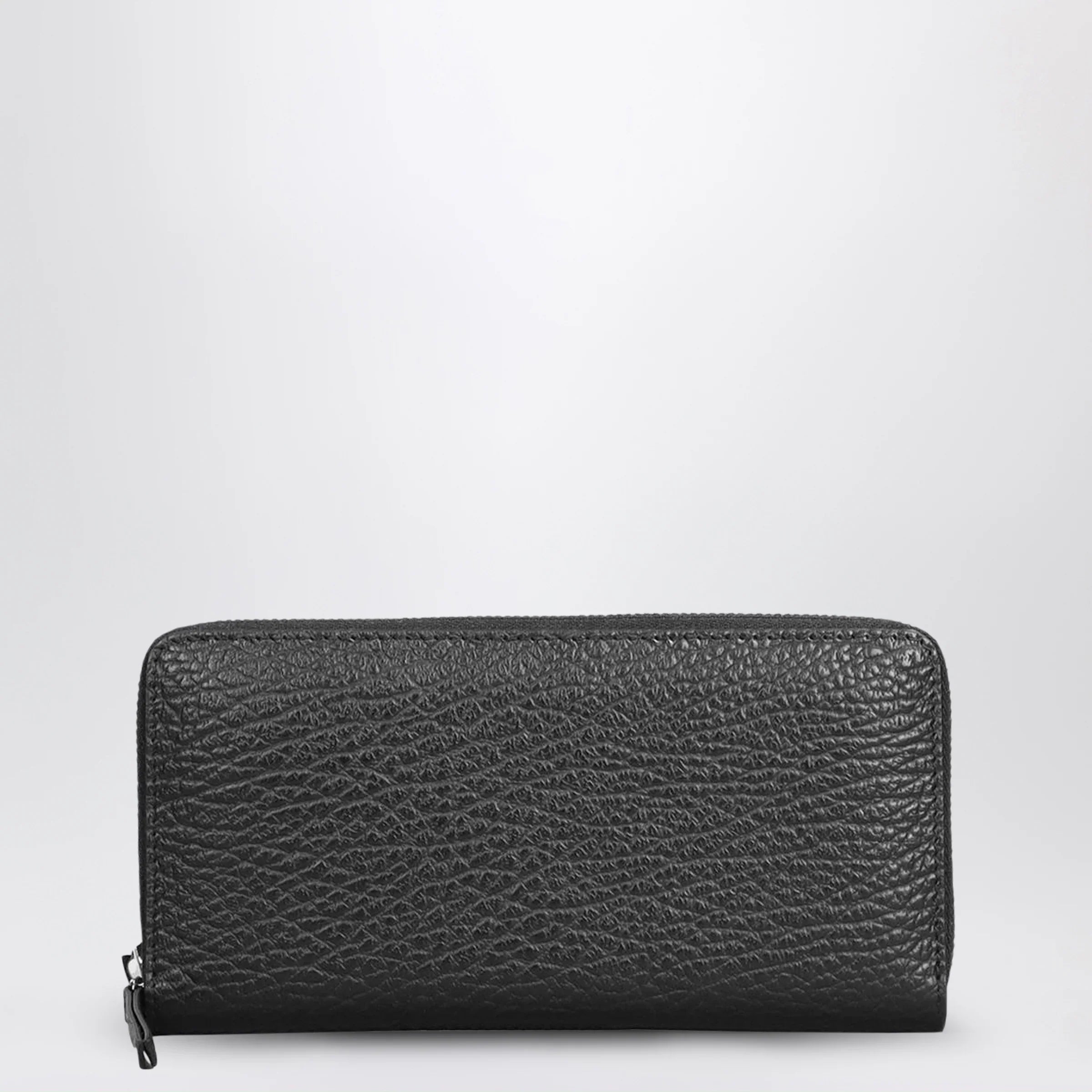 Grained Leather Zip-Around Wallet for Everyday Use