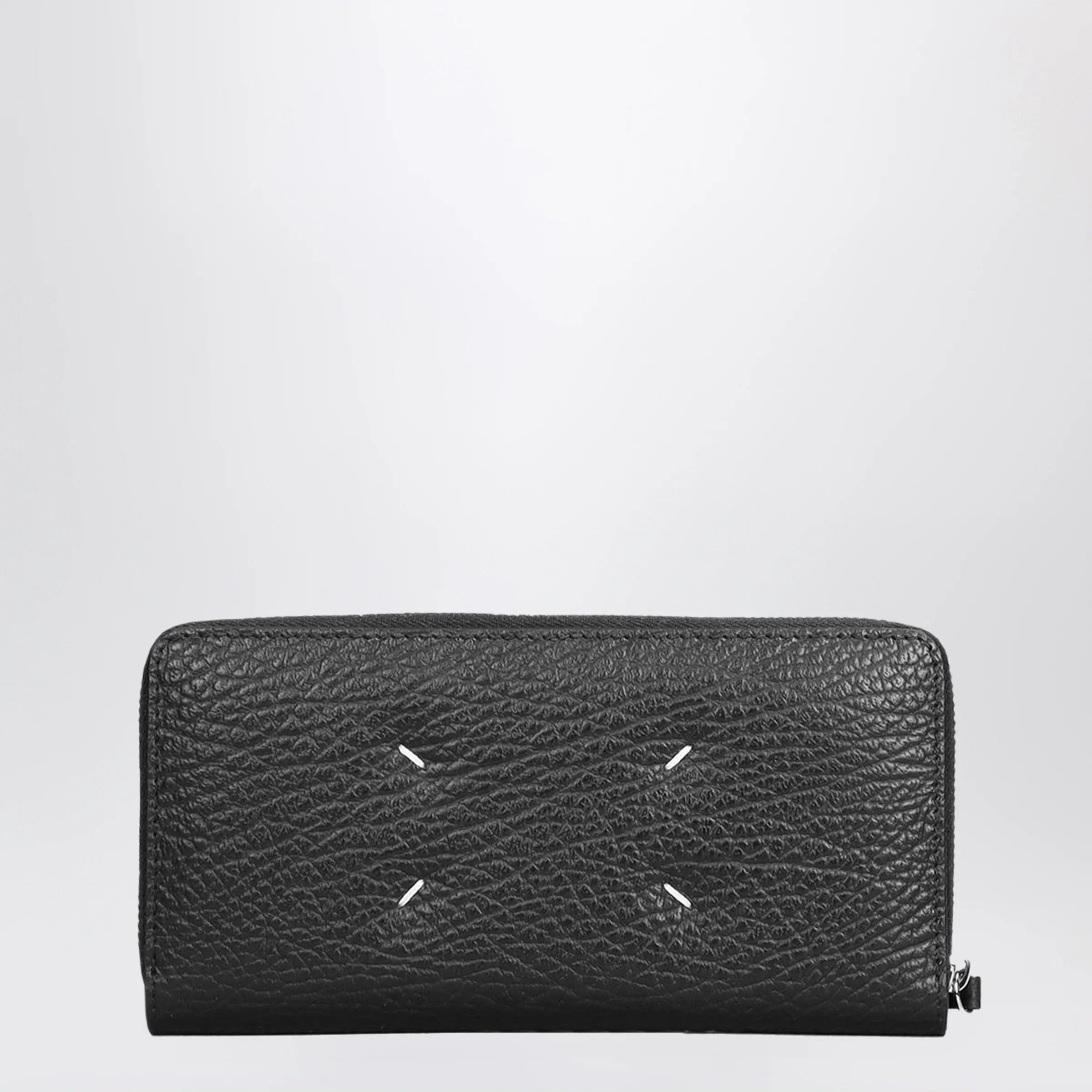Grained Leather Zip-Around Wallet for Everyday Use