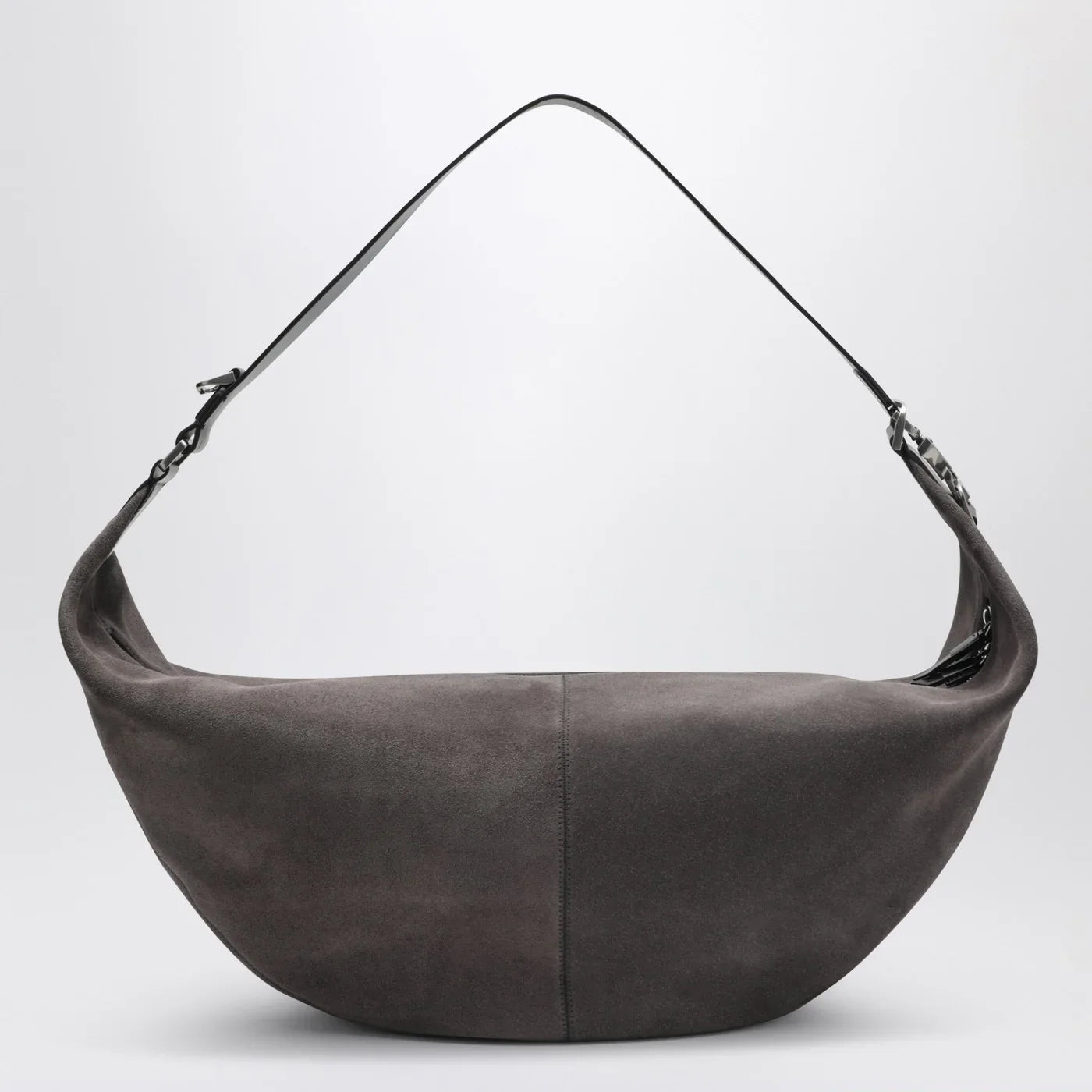 Greige Suede Clip Bag for Everyday Use