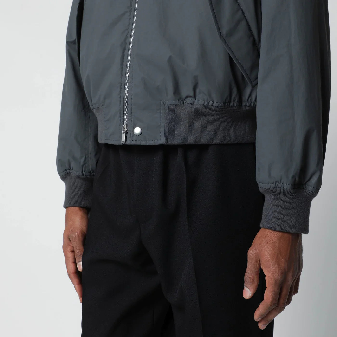 Grey Cotton Bomber Jacket for Everyday Comfort