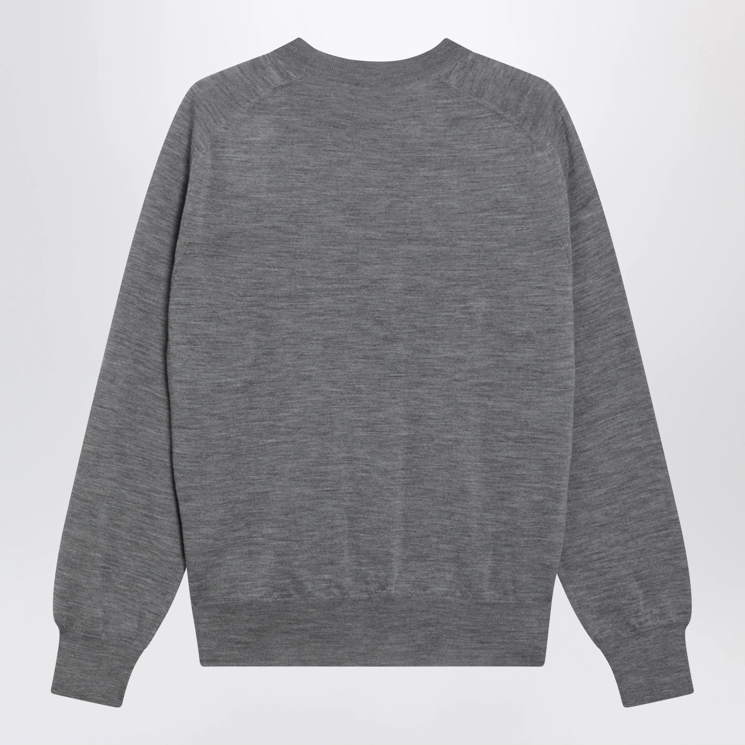 Grey Merino Wool Crewneck Sweater for Comfort