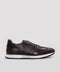 Dark Brown Leather Panel Sneakers for Men | Wessi