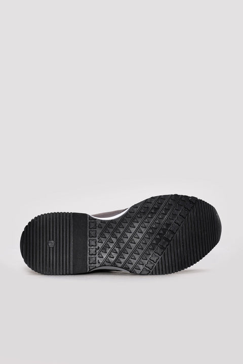 Dark Brown Leather Panel Sneakers for Men | Wessi