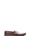 Brown Textured Leather Penny Loafers for Men | Wessi