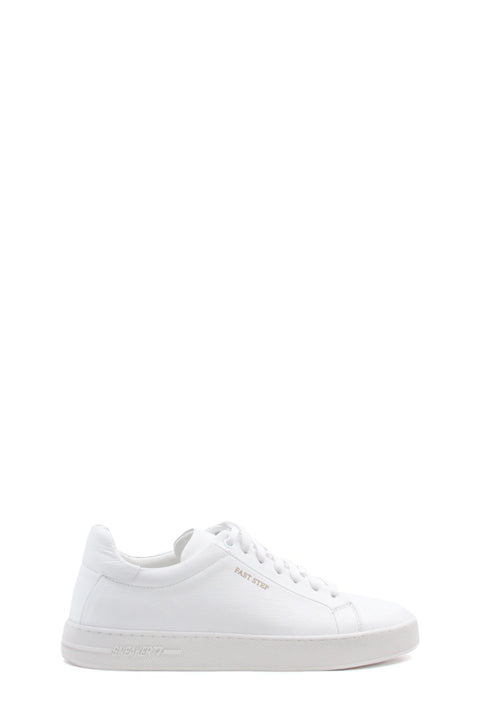 Men's Classic White Leather Sneakers with Lace-Up Design - Wessi