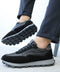 Black Leather Lug-Sole Sneakers for Men | Wessi