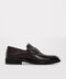Dark Brown Textured Leather Penny Loafers for Men | Wessi