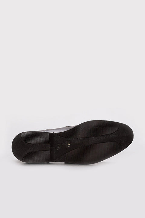 Dark Brown Leather Panelled Derby Shoes for Men | Wessi