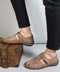 Men's Beige Leather Sandal Shoes - Wessi
