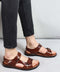 Men's Brown Leather Sandals with Adjustable Straps - Wessi