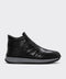 Brown Fur-Lined Leather High-Top Sneakers for Men | Wessi